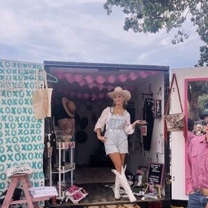 Knee high white cowboy boots